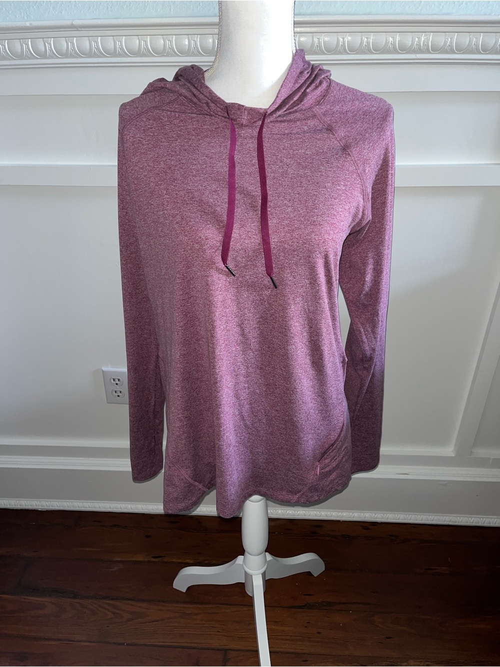 Marika Mauve Heathered Hooded Pullover
